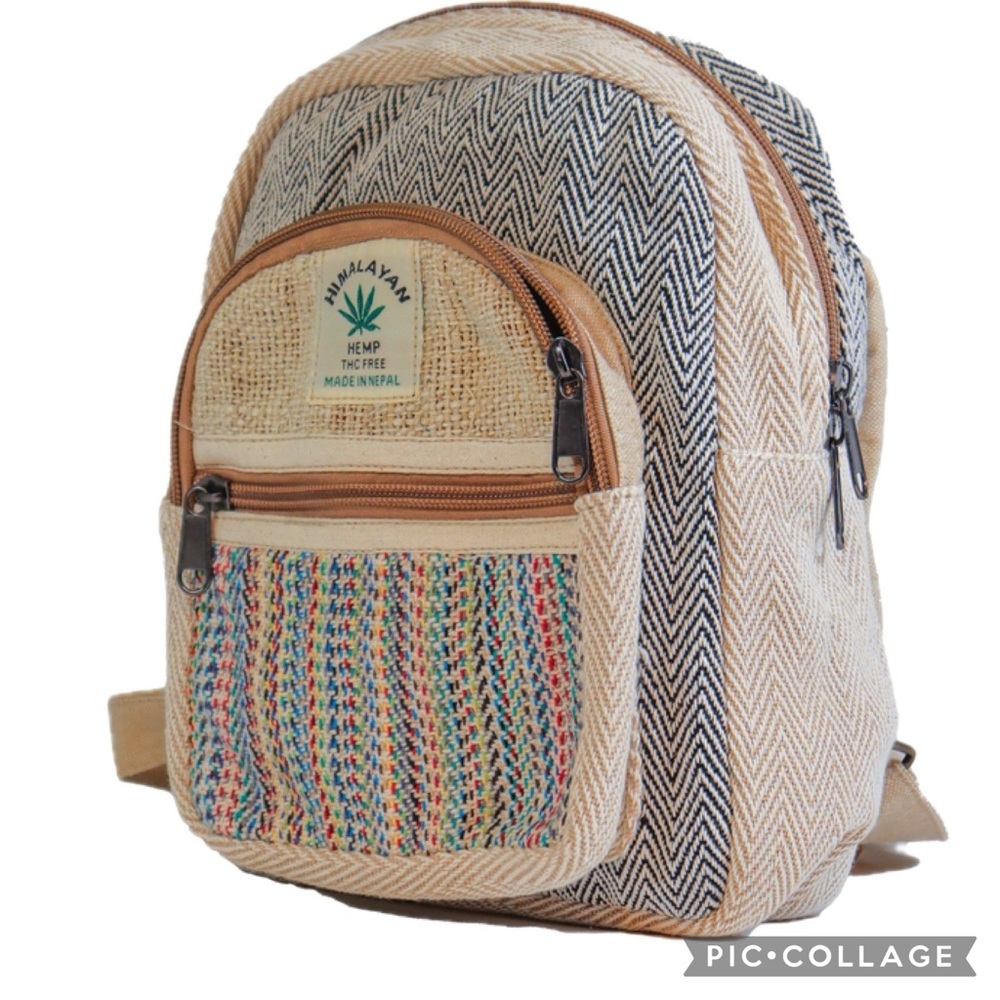 Kathmandu Natural Vegan Himalayan Hemp THC Free Mini Backpack Eco Friendly
